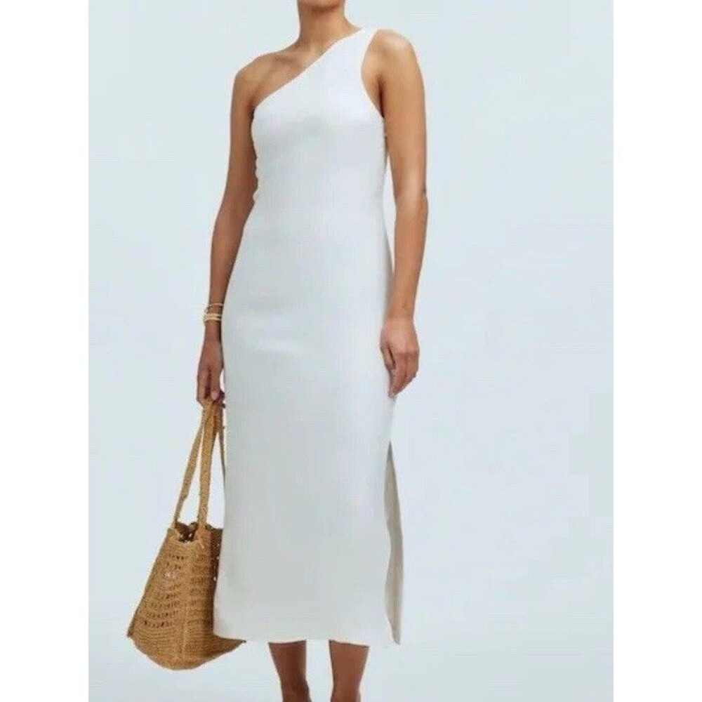 Madewell One-Shoulder Midi Dress Womens Small Lighthouse White Wedding No Tag